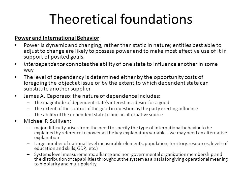 Theoretical foundation change
